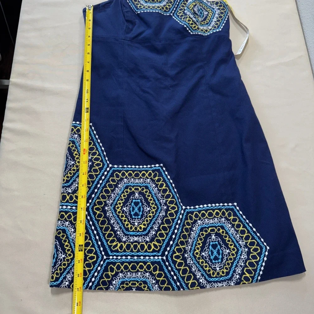 Lilly Pulitzer Honeycomb Home Bowen Embroidered Strapless Dress Size 4 Classic - Picture 14 of 16